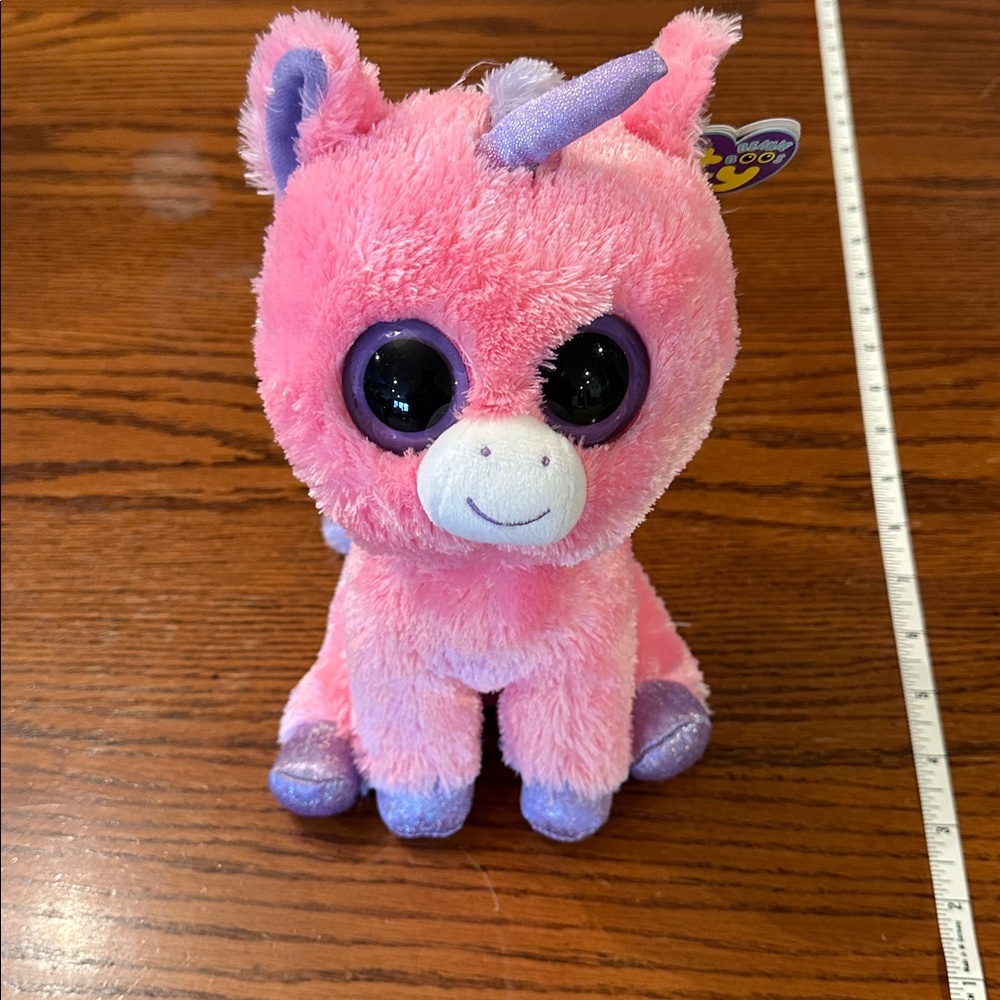 Ty Beanie Boo stuffed animal, unicorn name named magic with tags